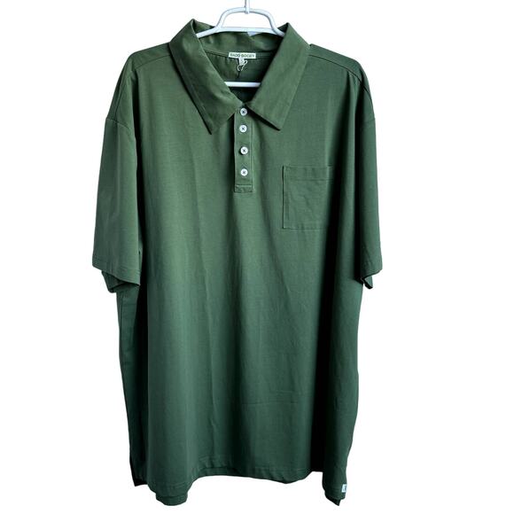 Men's BADD BOGEY Green Short Sleeve Golf Active Pima Cotton Blend Polo Shirt  XL - Picture 1 of 9